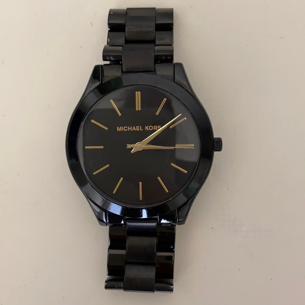 Michael Kors womans metal black watch